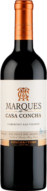 33,95 € Бесплатная доставка | Красное вино Concha y Toro Marqués de Casa Concha I.G. Valle del Maipo Долина Майпо Чили Syrah — Сира, Cabernet Sauvignon — Каберне Совиньон, Cabernet Franc — Каберне Фран, Petit Verdot Бутылка 75 cl
