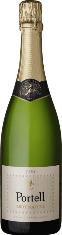 8,95 € 免费送货 | 白起泡酒 Sarral Portell Brut Nature D.O. Cava 加泰罗尼亚 西班牙 Macabeo, Parellada 瓶子 75 cl