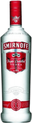 19,95 € Envío gratis | Vodka Smirnoff Etiqueta Roja Francia Botella 1 L