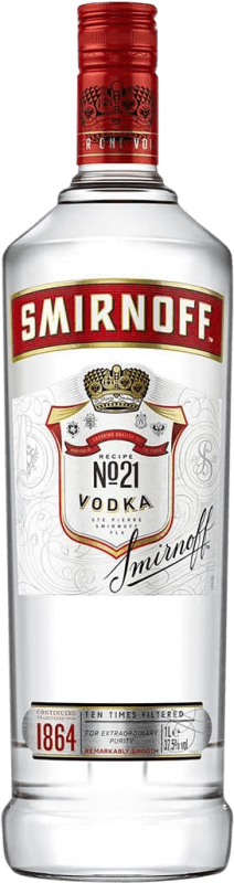 19,95 € Бесплатная доставка | Водка Smirnoff Etiqueta Roja Nº 21 Франция бутылка 1 L