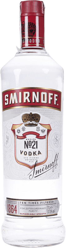 19,95 € Бесплатная доставка | Водка Smirnoff Etiqueta Roja Nº 21 Франция бутылка 1 L