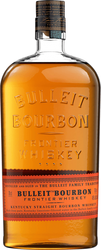 32,95 € Envio grátis | Whisky Bourbon Bulleit Straight Estados Unidos Garrafa 70 cl