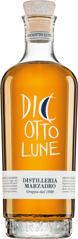 48,95 € Envio grátis | Aguardente Grappa Marzadro Le Diciotto Lune Itália Garrafa 70 cl