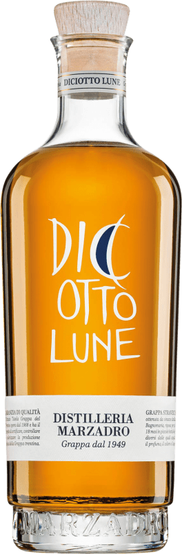 48,95 € Envio grátis | Grappa Marzadro Le Diciotto Lune Itália 70 cl