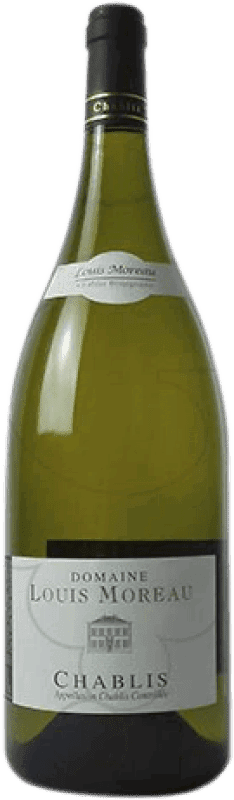 31,95 € Envio grátis | Vinho branco Louis Moreau Jovem A.O.C. Chablis França Chardonnay Garrafa Magnum 1,5 L