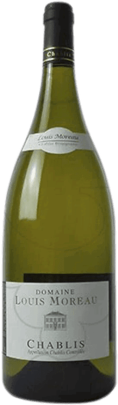 29,95 € Kostenloser Versand | Weißwein Louis Moreau Jung A.O.C. Chablis Frankreich Chardonnay Magnum-Flasche 1,5 L