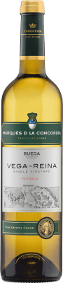 8,95 € Envío gratis | Vino Blanco Hacienda Zorita Vega Reina Joven D.O. Rueda Castilla y León España Verdejo 75 cl