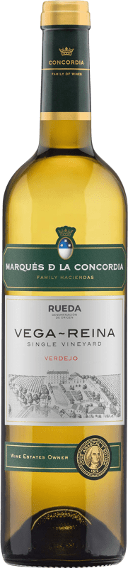 8,95 € 免费送货 | 白酒 Hacienda Zorita Vega Reina 年轻的 D.O. Rueda 卡斯蒂利亚莱昂 西班牙 Verdejo 瓶子 75 cl