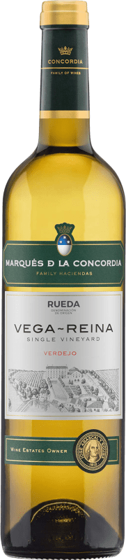 8,95 € Spedizione Gratuita | Vino bianco Hacienda Zorita Vega Reina Giovane D.O. Rueda Castilla y León Spagna Verdejo Bottiglia 75 cl