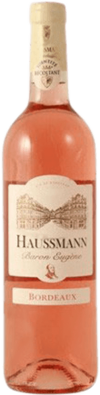 8,95 € Spedizione Gratuita | Vino rosato Haussmann Famille Baron Eugèn Giovane A.O.C. Bordeaux Rosé Francia Merlot, Cabernet Franc Bottiglia 75 cl