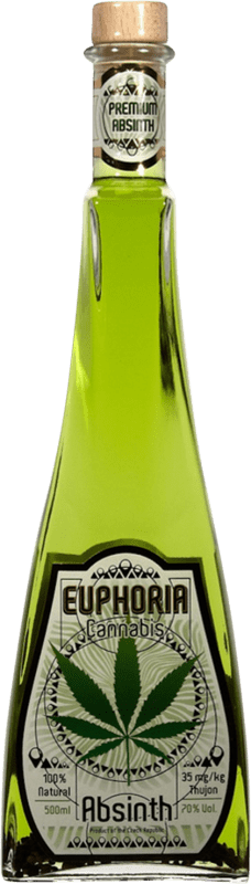 32,95 € Spedizione Gratuita | Assenzio Hill's Euphoria Repubblica Ceca Bottiglia Medium 50 cl Cannabis