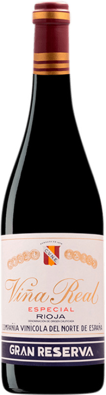 59,95 € Бесплатная доставка | Красное вино Viña Real Гранд Резерв D.O.Ca. Rioja Ла-Риоха Испания Tempranillo, Graciano бутылка 75 cl