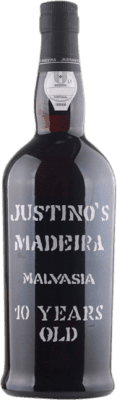 42,95 € Envío gratis | Vino generoso Justino's Madeira I.G. Madeira Portugal Malvasía 10 Años Botella 75 cl