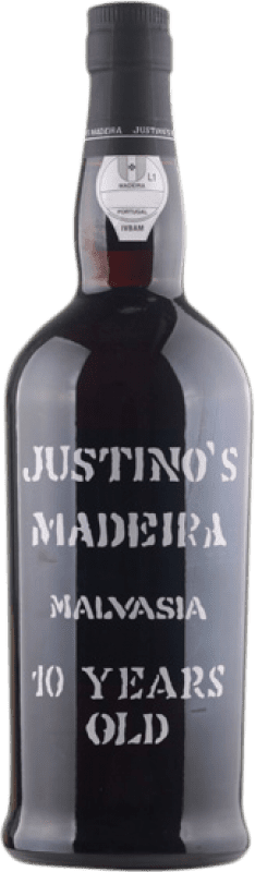 42,95 € Envio grátis | Vinho fortificado Justino's Madeira I.G. Madeira Portugal Malvasía 10 Anos Garrafa 75 cl