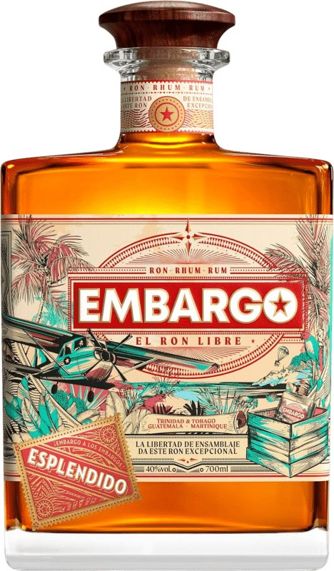 82,95 € Envío gratis | Ron Les Bienheureux Embargo Espléndido Francia 70 cl