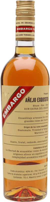 24,95 € Envio grátis | Rum Les Bienheureux Embargo Exquisito Añejo Extra França Garrafa 70 cl