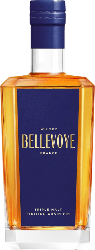 62,95 € Kostenloser Versand | Whiskey Single Malt Les Bienheureux Bellevoye Noir Triple Malt Edition Tourbée Frankreich Flasche 70 cl