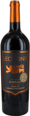 12,95 € Бесплатная доставка | Красное вино Les Caves Fleury Leo Vinis Crianza — Крианса A.O.C. Bordeaux Франция Merlot — Мерло, Cabernet Sauvignon — Каберне Совиньон 75 cl