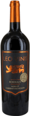 8,95 € Envio grátis | Vinho tinto Les Caves Fleury Leo Vinis Crianza A.O.C. Bordeaux França Merlot, Cabernet Sauvignon Garrafa 75 cl