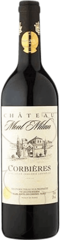 6,95 € Free Shipping | Red wine Les Caves Rocbere Château Mont Milan Aged A.O.C. Corbières France Syrah, Grenache, Monastrell, Mazuelo, Carignan Bottle 75 cl