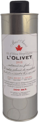19,95 € Envío gratis | Aceite de Oliva Mas Auró L'Olivet AOVE Virgen Extra España Lata Medium 50 cl