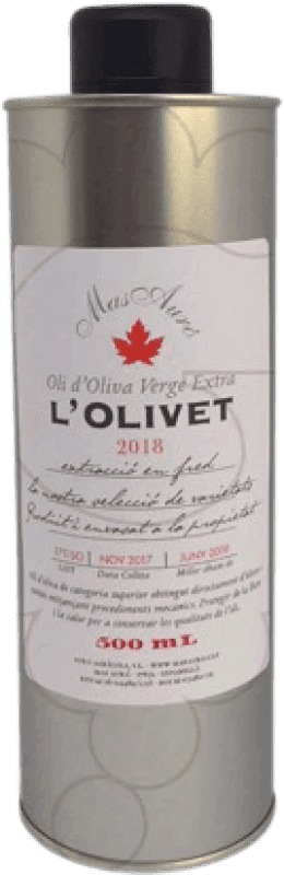 17,95 € Envío gratis | Aceite de Oliva Mas Auró L'Olivet España Lata 50 cl