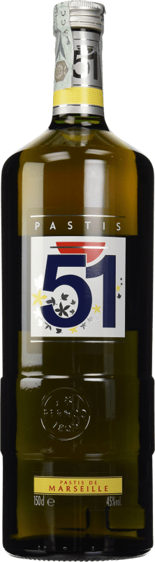 29,95 € Spedizione Gratuita | Pastis Pernod Ricard 51 Francia Bottiglia Magnum 1,5 L