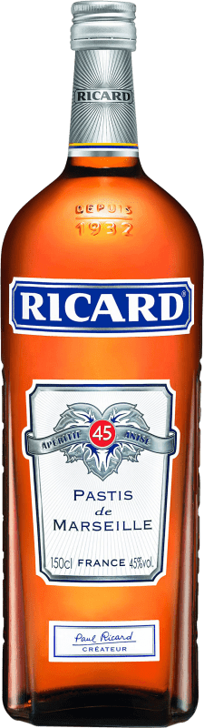 32,95 € 免费送货 | 茴香酒 Pernod Ricard 法国 瓶子 Magnum 1,5 L