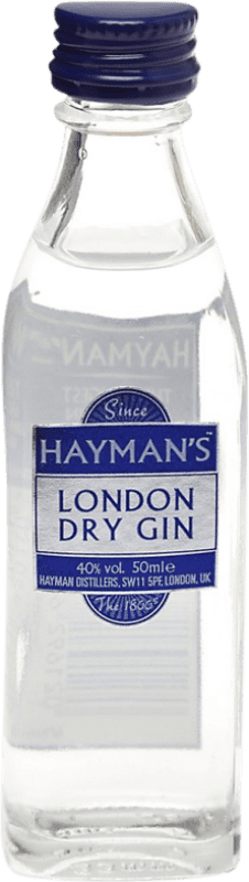 3,95 € Spedizione Gratuita | Genever Gin Hayman's Regno Unito Bottiglietta Mignon 5 cl