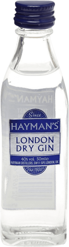 3,95 € Spedizione Gratuita | Gin Gin Hayman's Regno Unito Bottiglia Miniatura 5 cl