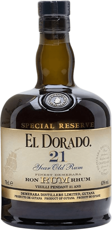 116,95 € Бесплатная доставка | Ром Demerara El Dorado Гайана 21 Лет бутылка 70 cl