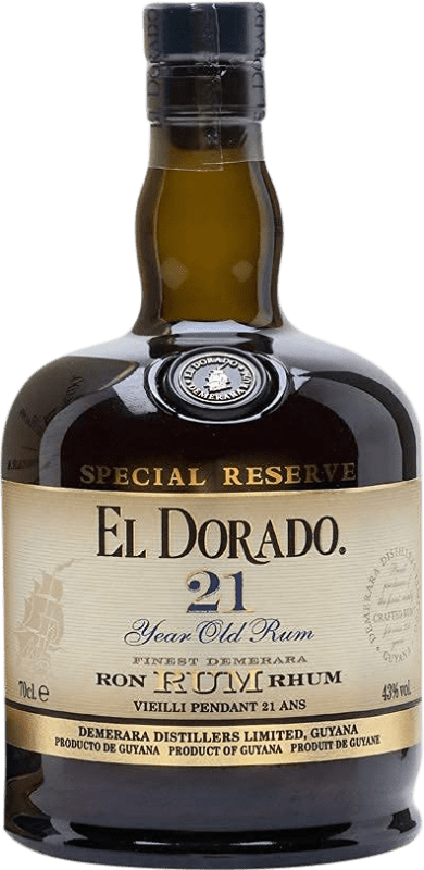 119,95 € Envoi gratuit | Rhum Demerara El Dorado Dorado — Doré Guyane 21 Ans 70 cl