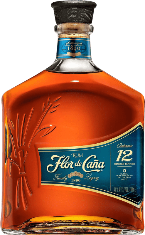 33,95 € 免费送货 | 朗姆酒 Flor de Caña 尼加拉瓜 12 岁 瓶子 70 cl