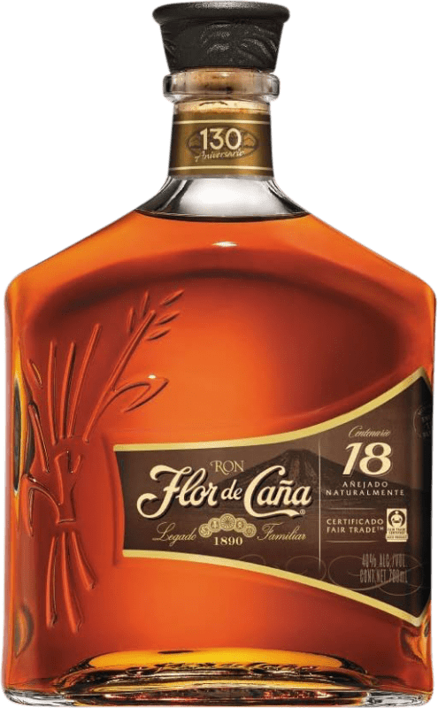 56,95 € Kostenloser Versand | Rum Flor de Caña Nicaragua 18 Jahre Flasche 70 cl