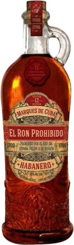 29,95 € Kostenloser Versand | Rum Prohibido Habanero Mexiko 12 Jahre Flasche 70 cl