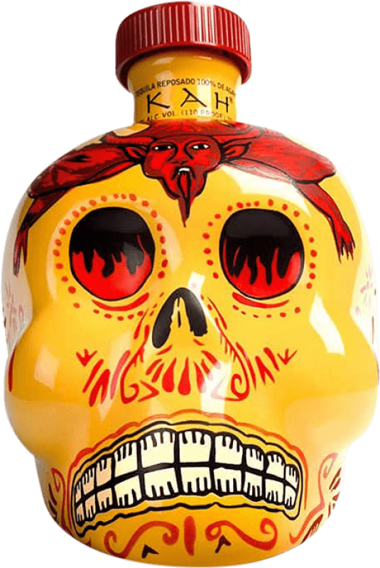 63,95 € 送料無料 | テキーラ Finos Kah Calavera — 頭蓋骨 Reposado — レポサド メキシコ 70 cl