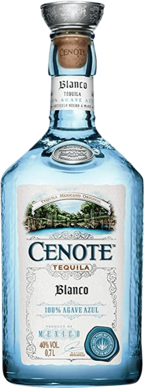 56,95 € 免费送货 | 龙舌兰 Cenote Blanco 100% Agave Azul 墨西哥 瓶子 70 cl