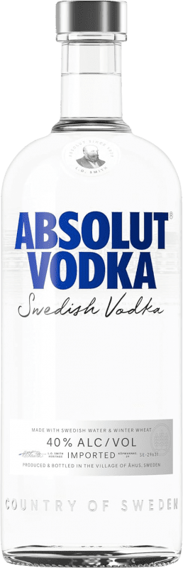 21,95 € Envio grátis | Vodca Absolut Suécia Garrafa 1 L