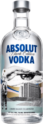 86,95 € Envío gratis | Vodka Absolut Blank M. Wagner Edición Limitada Suecia 70 cl