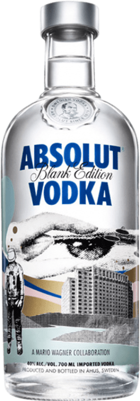 23,95 € Envio grátis | Vodca Absolut Blank Edition M. Wagner Suécia Garrafa 70 cl