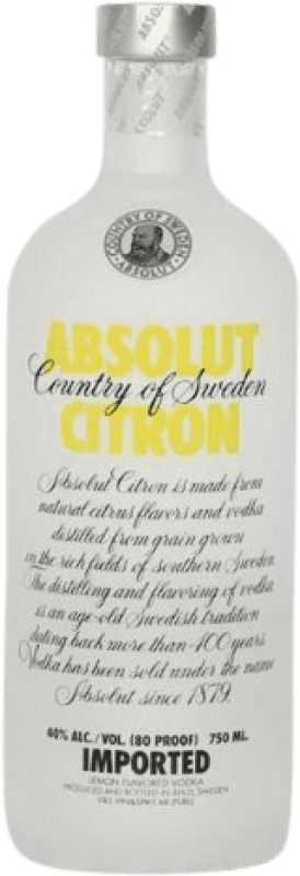 22,95 € Spedizione Gratuita | Vodka Absolut Citron Svezia Bottiglia 1 L