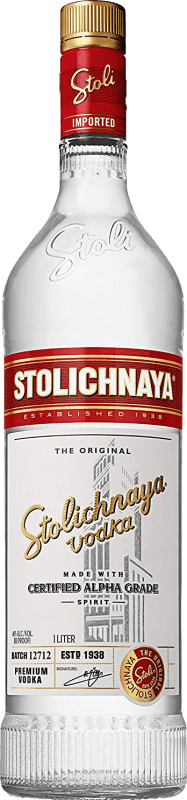 25,95 € Envío gratis | Vodka Stolichnaya Rusia Botella 1 L