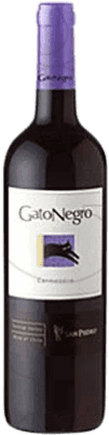 8,95 € Kostenloser Versand | Rotwein Gato Negro Chile Carmenère Flasche 75 cl