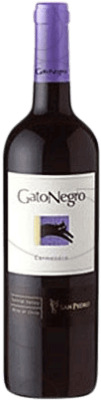 8,95 € Kostenloser Versand | Rotwein Gato Negro Chile Carmenère Flasche 75 cl