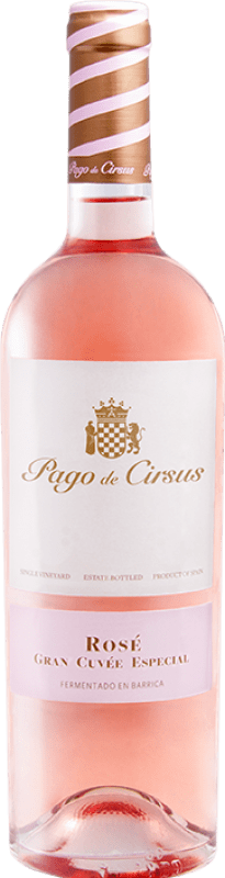 14,95 € Free Shipping | Rosé Wine Pago de Cirsus Rosé Gran Cuvée Especial Young D.O. Navarra Navarre Spain Tempranillo, Merlot, Syrah Bottle 75 cl