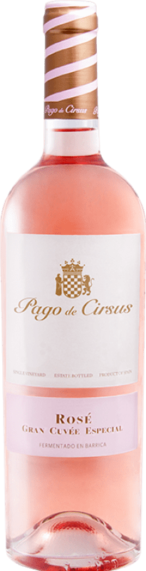 10,95 € Spedizione Gratuita | Vino rosato Pago de Cirsus Rosé Gran Cuvée Especial Giovane D.O. Navarra Navarra Spagna Tempranillo, Merlot, Syrah Bottiglia 75 cl