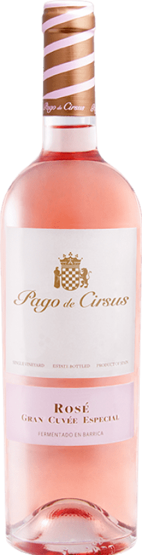 16,95 € Free Shipping | Rosé wine Pago de Cirsus Rosé Gran Cuvée Especial Young D.O. Navarra Navarre Spain Tempranillo, Merlot, Syrah Magnum Bottle 1,5 L