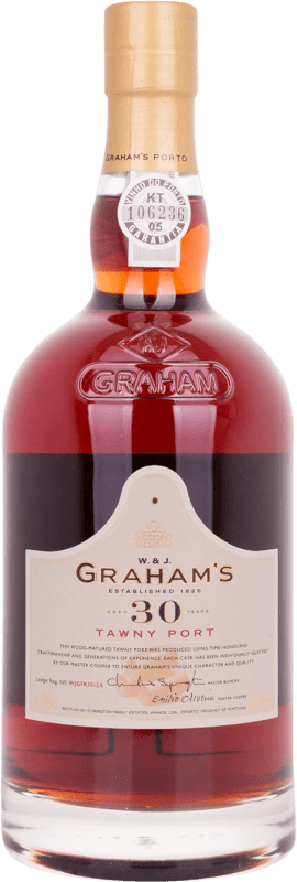 116,95 € Free Shipping | Fortified wine Graham's Tawny I.G. Porto Porto Portugal Tempranillo, Touriga Franca, Touriga Nacional, Tinta Amarela, Tinta Cão, Tinta Barroca 30 Years Bottle 75 cl