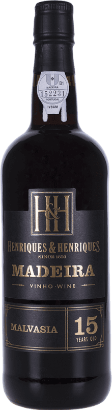 59,95 € Free Shipping | Fortified wine H&H Henriques & Henriques I.G. Madeira Portugal Malvasía 15 Years Bottle 75 cl