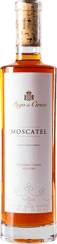 25,95 € Envio grátis | Vinho doce Pago de Cirsus Moscatel Vendimia Tardía Pago Bolandin Navarra Espanha Mascate Grão Pequeno Meia Garrafa 37 cl